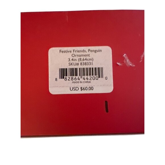Lenox Festive Friends Penguin Ornament 3.4" Hand-Painted Porcelain Holiday - Picture 4 of 7